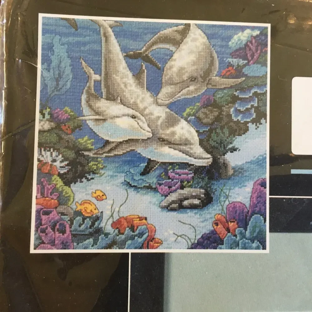 Dimensions Counted Cross Stitch Kit 3830 Dolphin's Domain 10 x 14  NEW SEALED